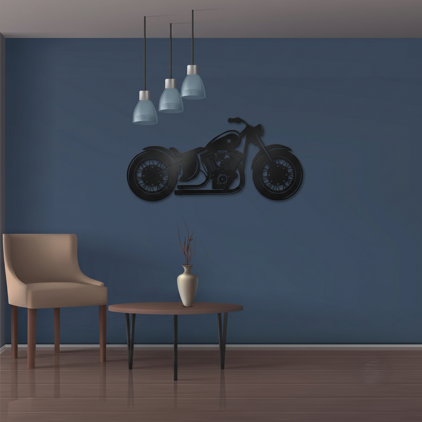 Sleek Harley-Davidson Cruiser Metal Wall Art
