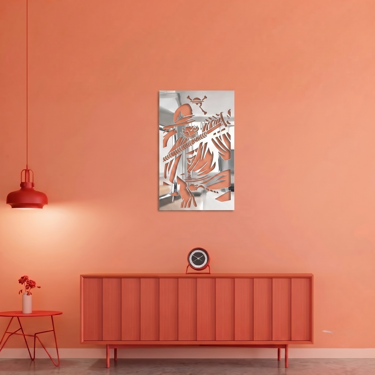 Monkey D. Luffy One Piece Metal Wall Art - Anime Silhouette Home Decor for Game Room & Bedroom