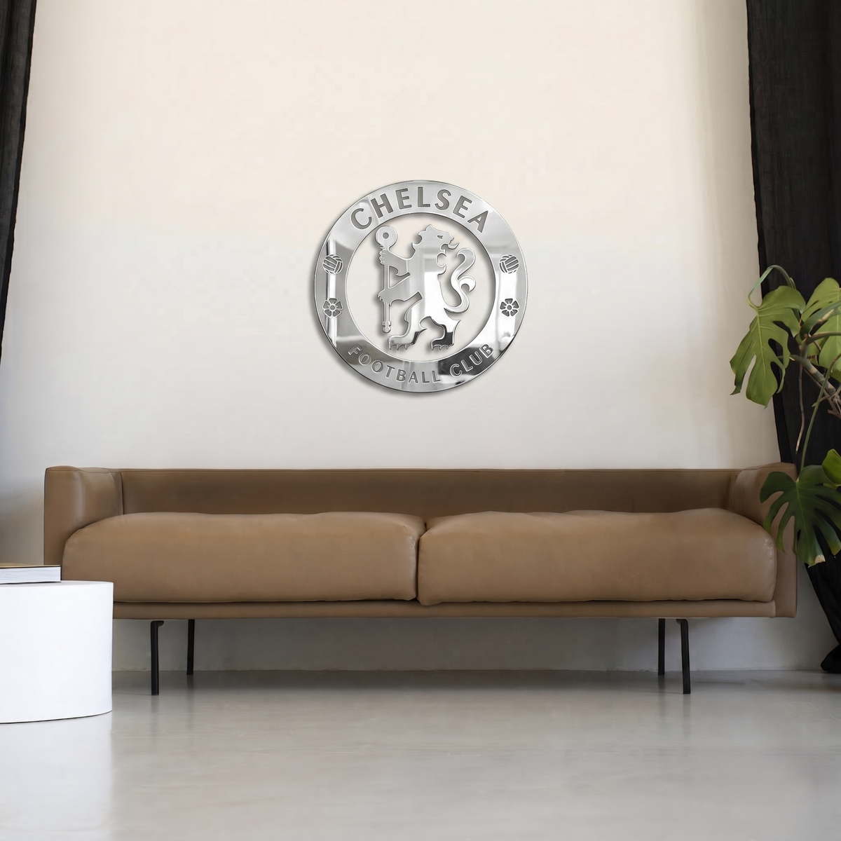 Chelsea FC Crest Metal Wall Art - Modern Soccer Club Logo Decor for Game Room & Office