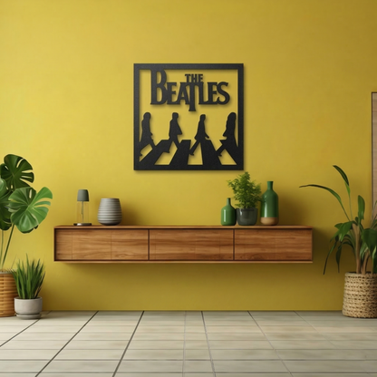 The Beatles Abbey Road Metal Wall Art - Iconic Classic Rock Silhouette Decor