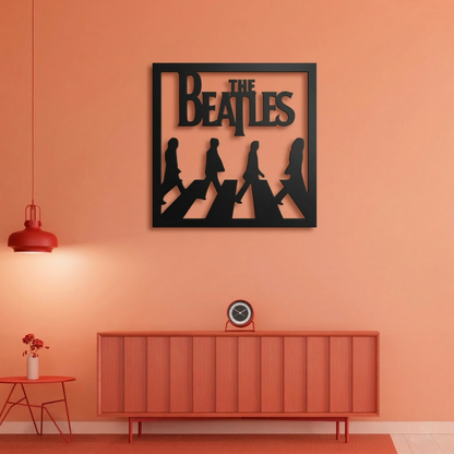 The Beatles Abbey Road Metal Wall Art - Iconic Classic Rock Silhouette Decor