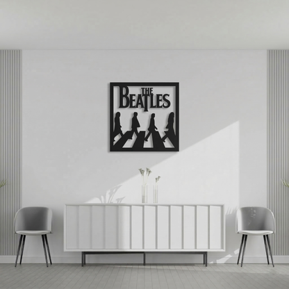 The Beatles Abbey Road Metal Wall Art - Iconic Classic Rock Silhouette Decor