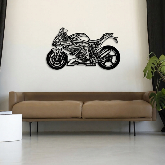 Superbike Motorcycle Metal Wall Art - Modern Sports Bike Silhouette Decor