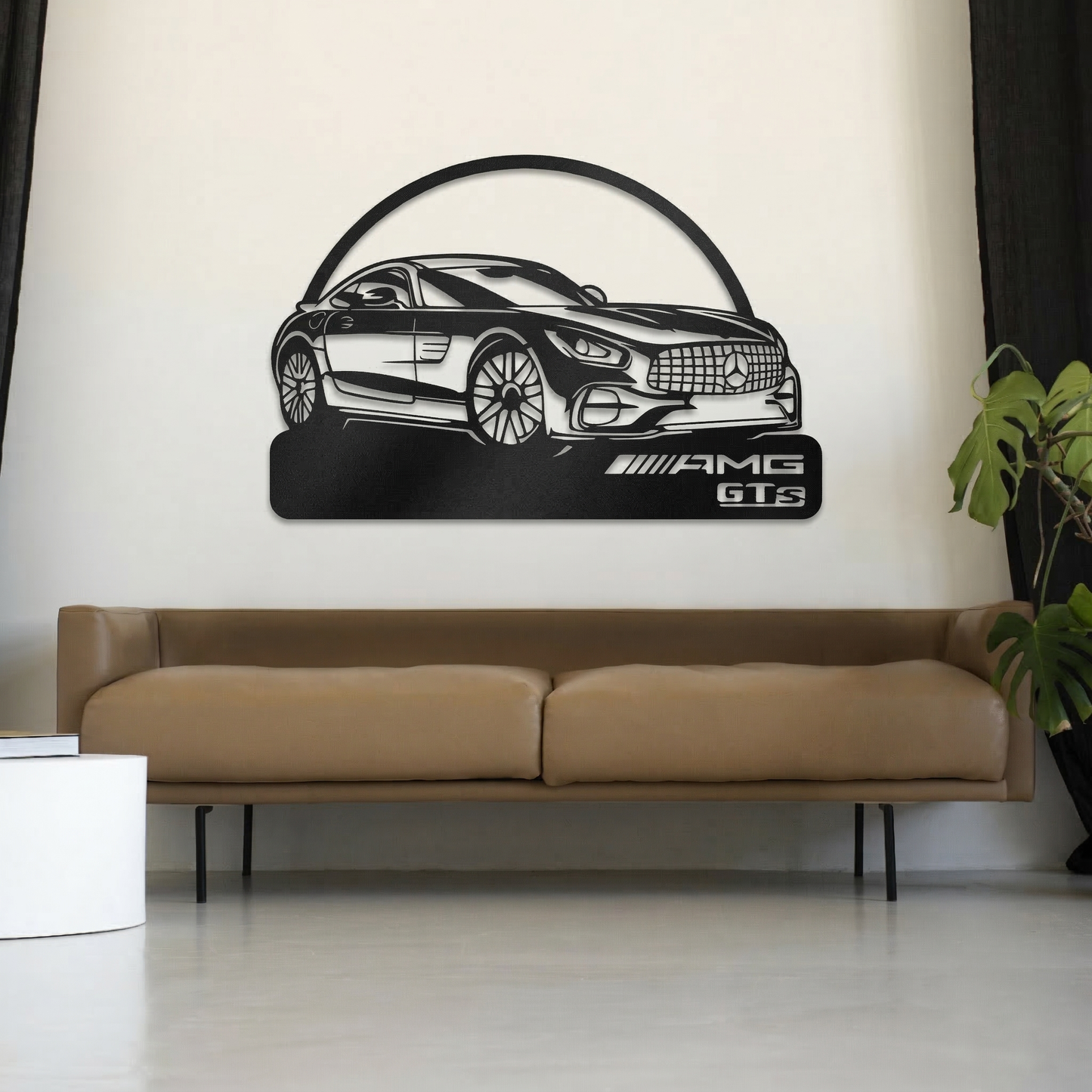 Mercedes-Benz AMG GTs Metal Wall Art - Modern Sports Car Silhouette Decor
