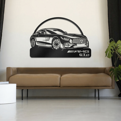 Mercedes-Benz AMG GTs Metal Wall Art - Modern Sports Car Silhouette Decor