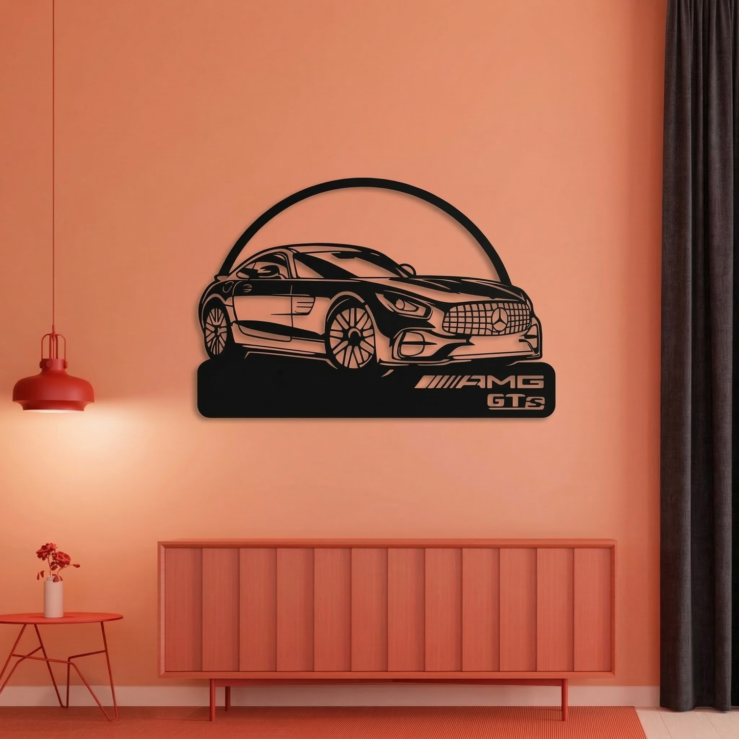 Mercedes-Benz AMG GTs Metal Wall Art - Modern Sports Car Silhouette Decor