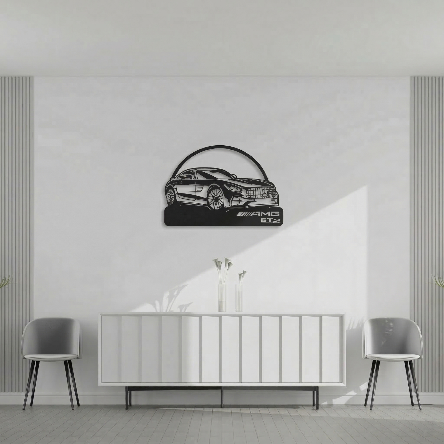 Mercedes-Benz AMG GTs Metal Wall Art - Modern Sports Car Silhouette Decor