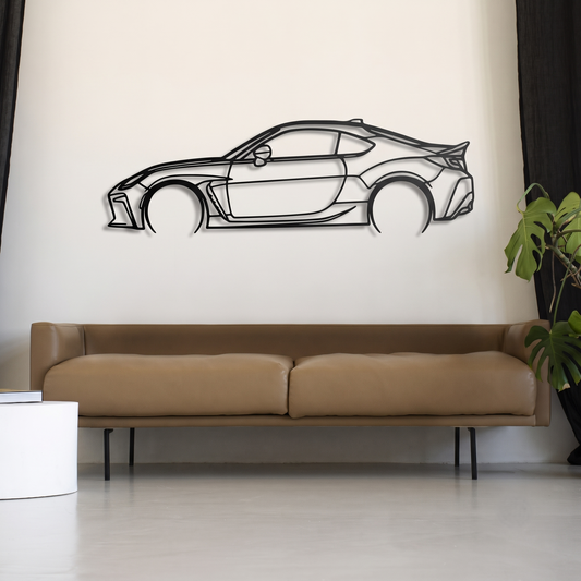 Sleek Sports Coupe Silhouette Metal Wall Art