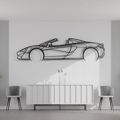 Thin Metal Roadster Silhouette Metal Wall Art