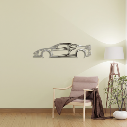 Sleek Supercar Silhouette Metal Wall Art