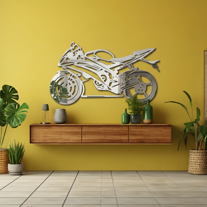 Sleek Yamaha YZF-R6 Sportbike Metal Wall Art