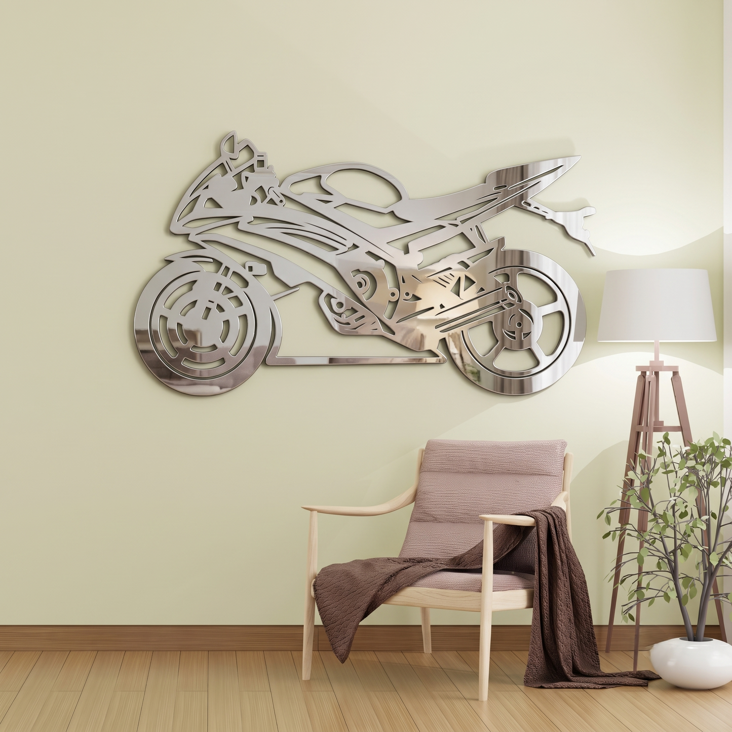 Sleek Yamaha YZF-R6 Sportbike Metal Wall Art