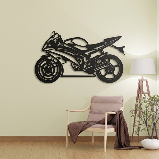 Sleek Yamaha YZF-R6 Sportbike Metal Wall Art