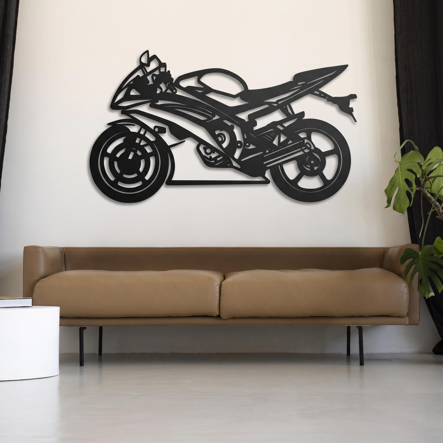 Sleek Yamaha YZF-R6 Sportbike Metal Wall Art