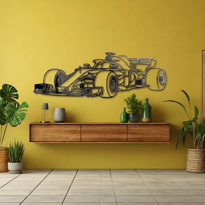 Sleek Formula 1 Race Car Metal Wall Art