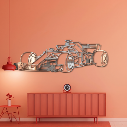 Sleek Formula 1 Race Car Metal Wall Art