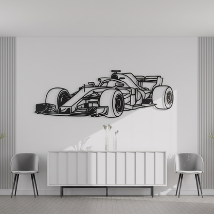 Sleek Formula 1 Race Car Metal Wall Art