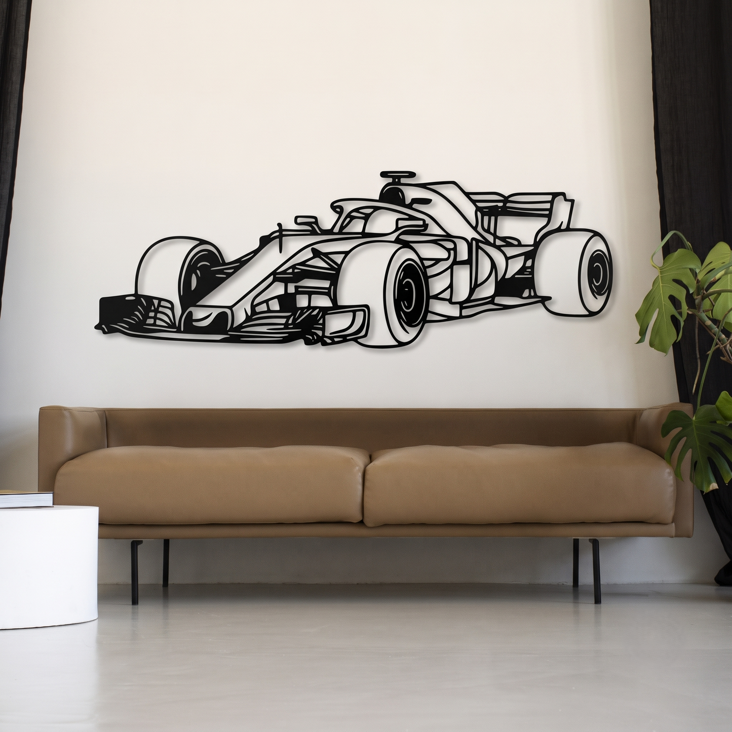 Sleek Formula 1 Race Car Metal Wall Art