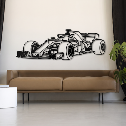 Sleek Formula 1 Race Car Metal Wall Art