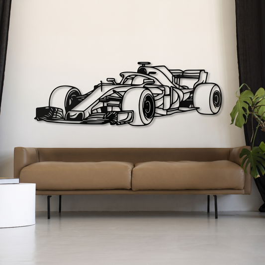 Sleek Formula 1 Race Car Metal Wall Art
