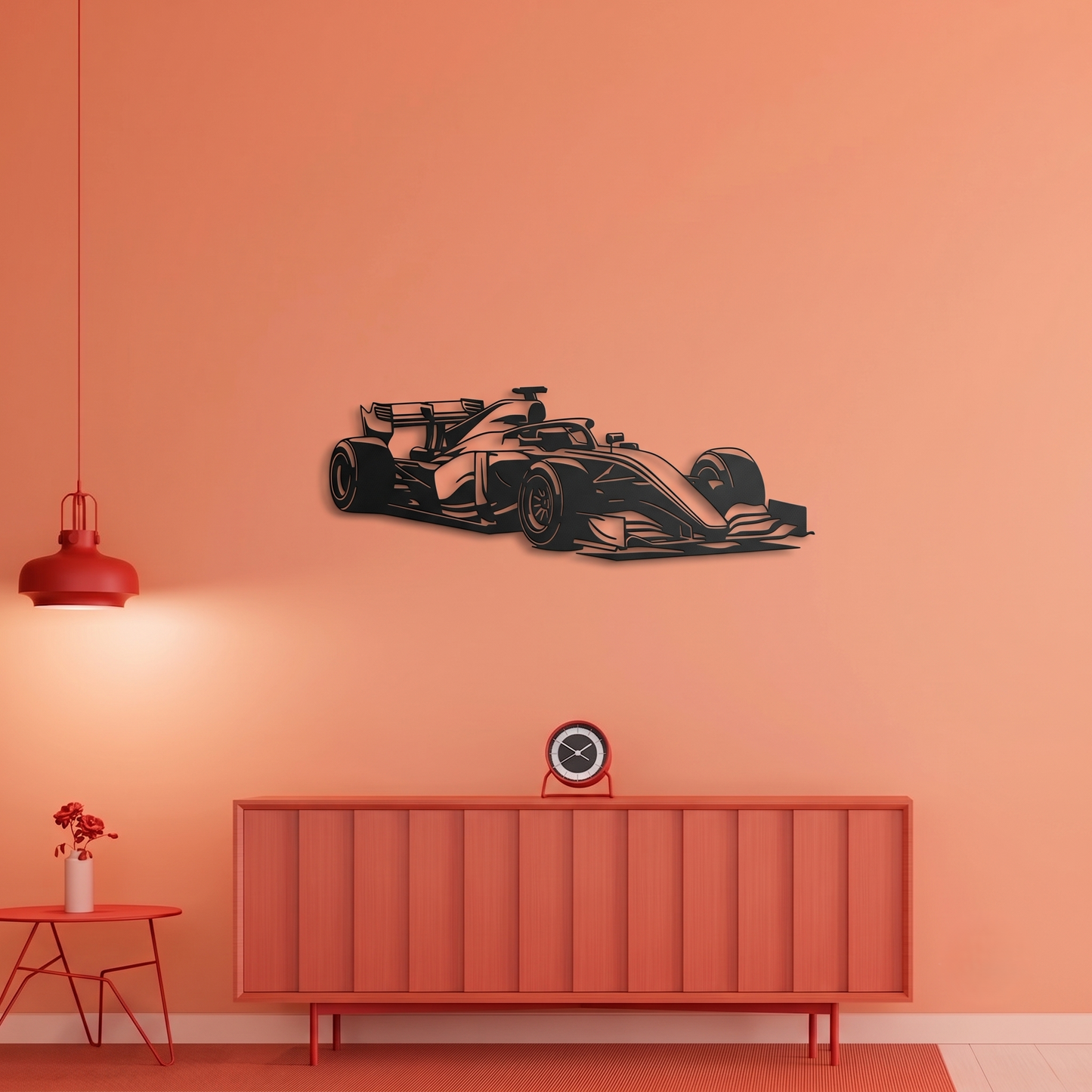 Modern F1 Grand Prix Car Metal Wall Decor