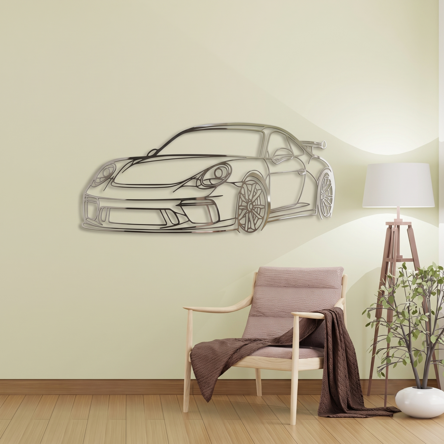 Sleek Porsche 911 GT3 Metal Wall Art
