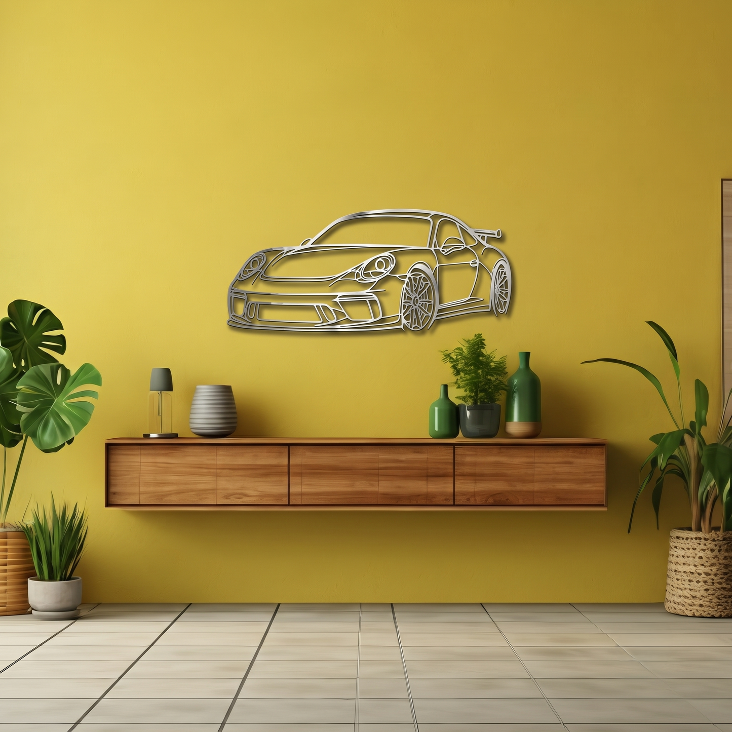 Sleek Porsche 911 GT3 Metal Wall Art