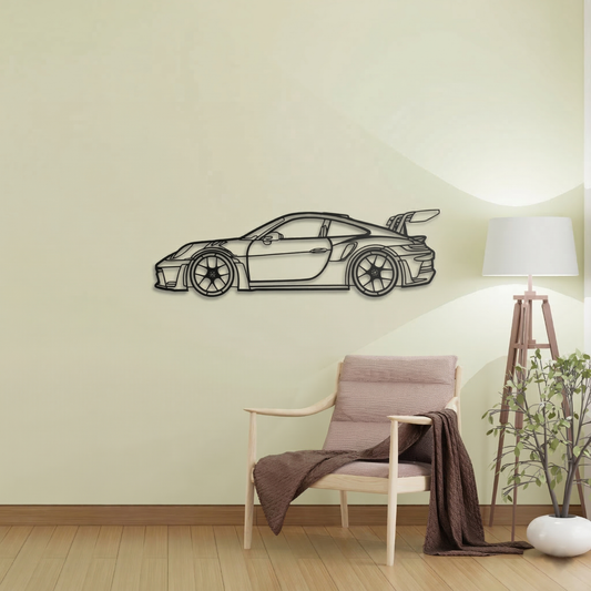 Modern Supercar Metal Wall Art - Sleek Sports Car Silhouette Decor