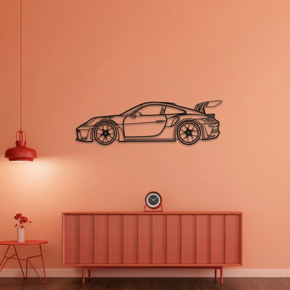 Modern Supercar Metal Wall Art - Sleek Sports Car Silhouette Decor