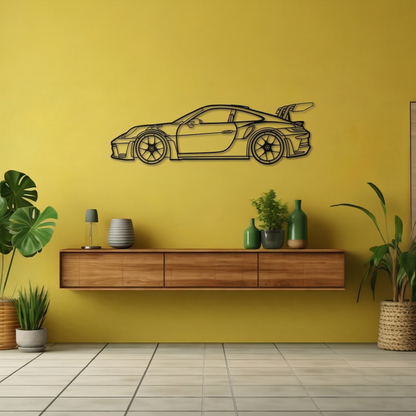 Modern Supercar Metal Wall Art - Sleek Sports Car Silhouette Decor
