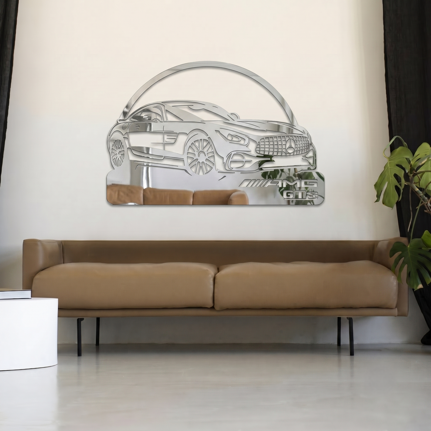 Mercedes-Benz AMG GTs Metal Wall Art - Modern Sports Car Silhouette Decor