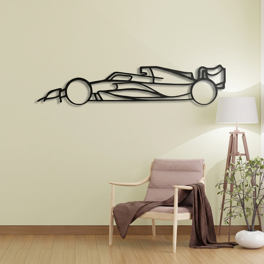Sleek Formula 1 Silhouette Metal Wall Art