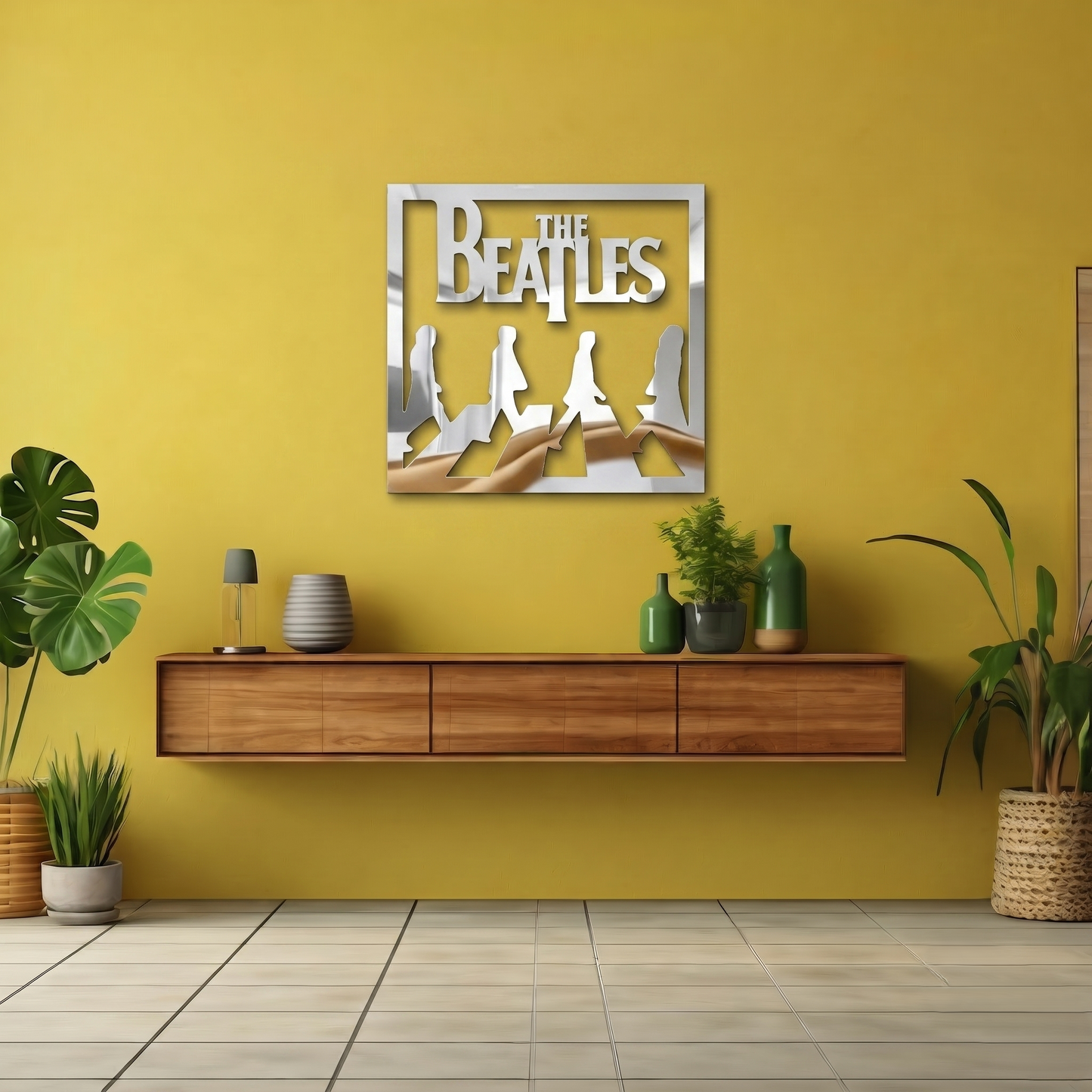 The Beatles Abbey Road Metal Wall Art - Iconic Classic Rock Silhouette Decor