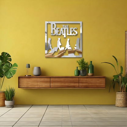 The Beatles Abbey Road Metal Wall Art - Iconic Classic Rock Silhouette Decor