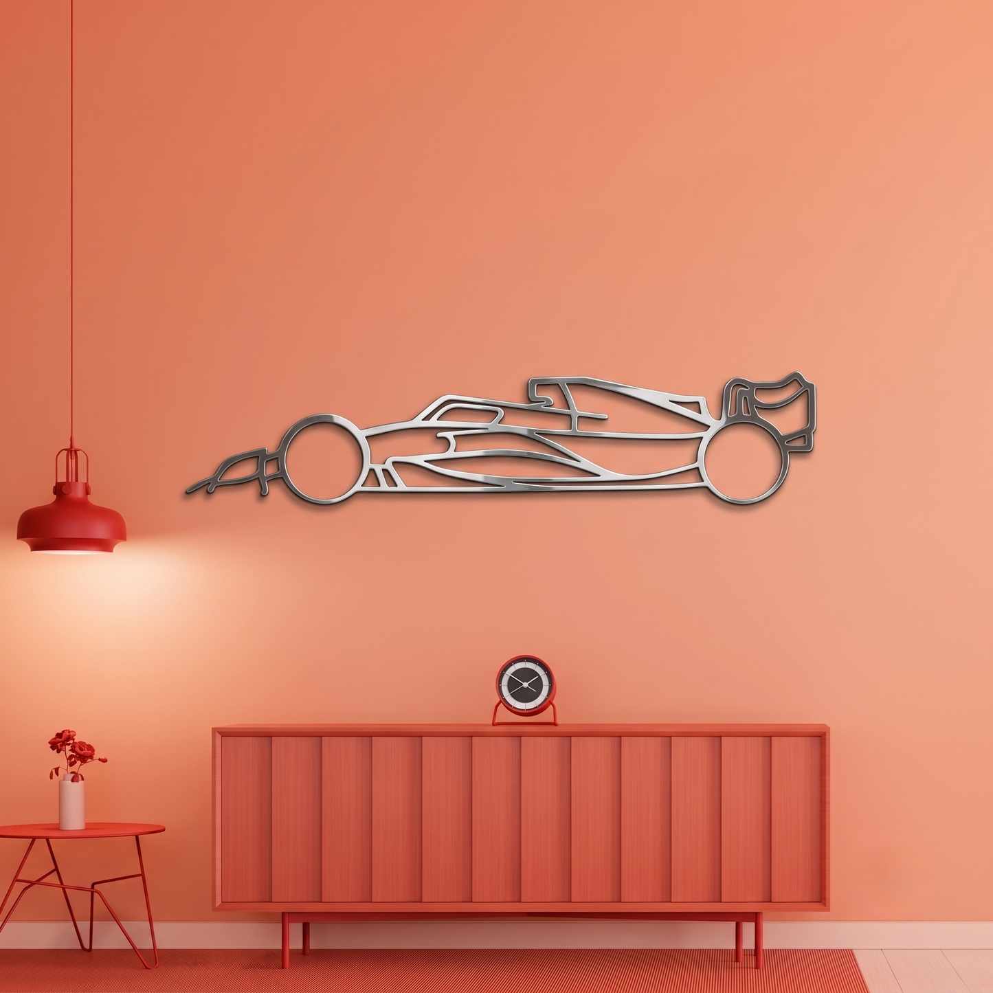 Sleek Formula 1 Silhouette Metal Wall Art