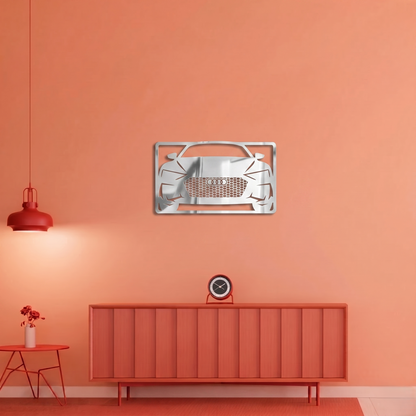 Audi Front View Metal Wall Art - Modern Sports Car Silhouette Decor