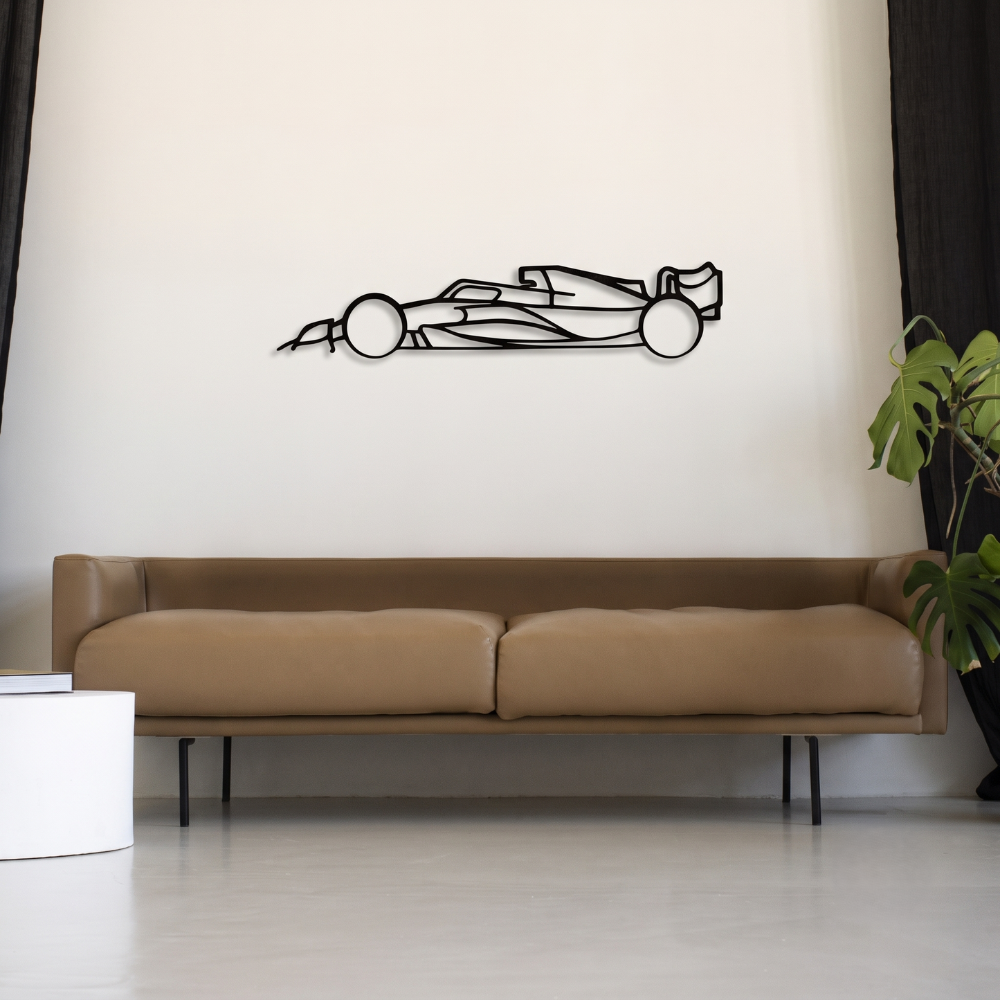 Sleek Formula 1 Silhouette Metal Wall Art
