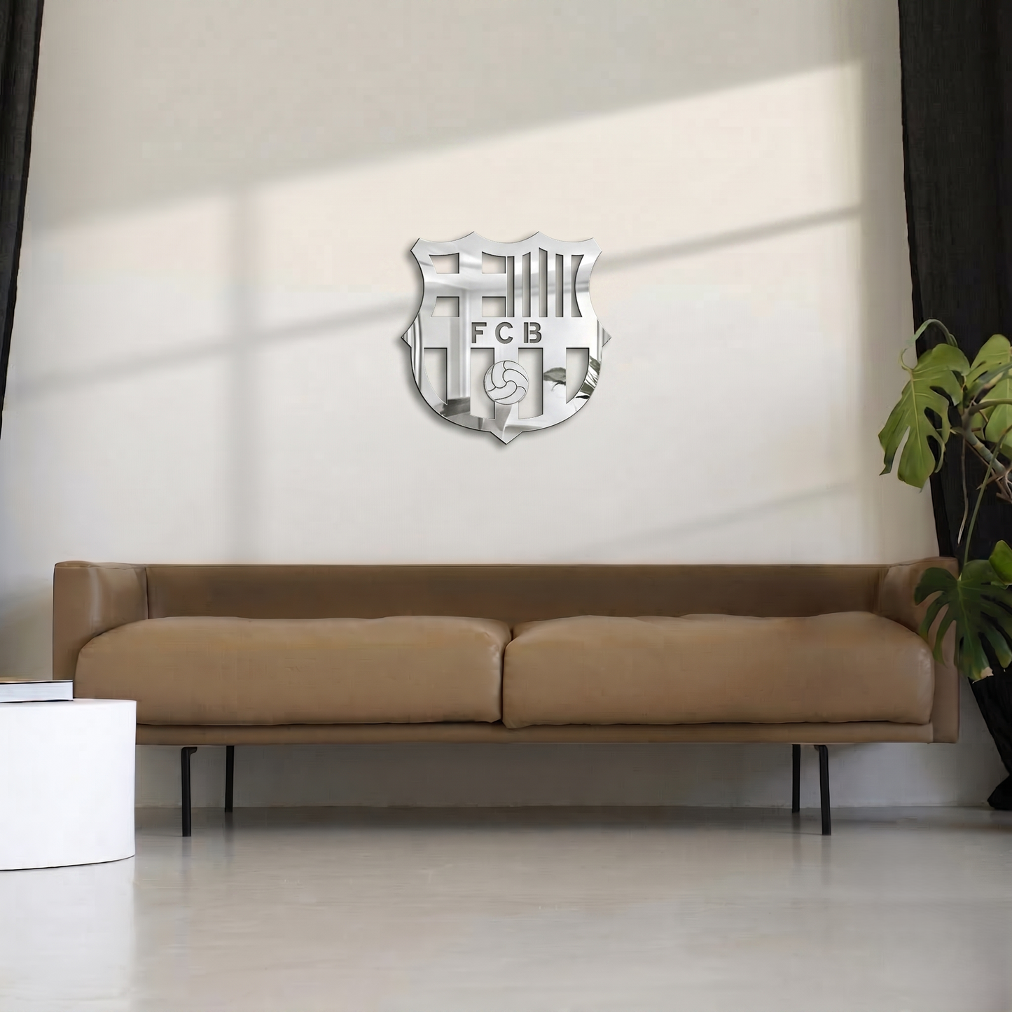 FC Barcelona Crest Metal Wall Art - Modern Soccer Club Logo Decor for Game Room & Living Space