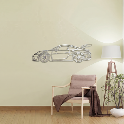Modern Supercar Metal Wall Art - Sleek Sports Car Silhouette Decor