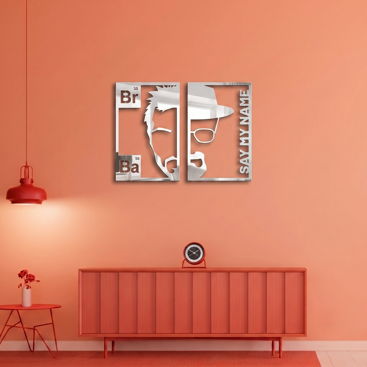 Breaking Bad "Say My Name" Metal Wall Art - 2-Piece Walter & Jesse Silhouette Home Decor