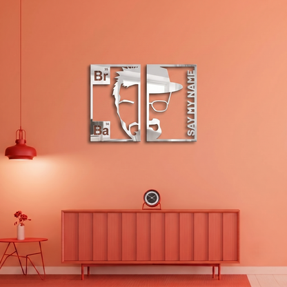 Breaking Bad "Say My Name" Metal Wall Art - 2-Piece Walter & Jesse Silhouette Home Decor