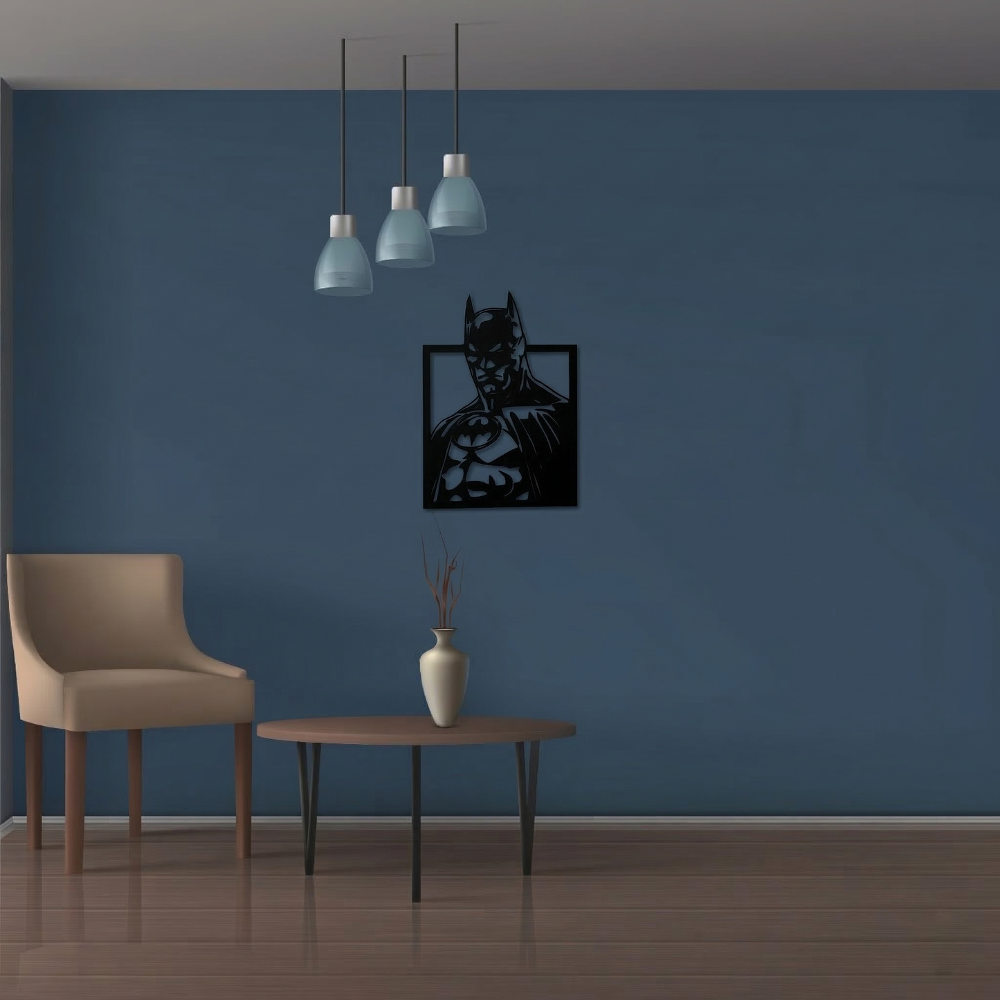 Batman Superhero Metal Wall Art - Modern Comic Silhouette Home Decor for Game Room & Bedroom