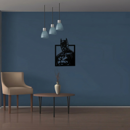Batman Superhero Metal Wall Art - Modern Comic Silhouette Home Decor for Game Room & Bedroom