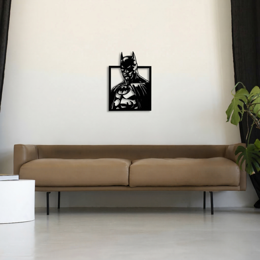 Batman Superhero Metal Wall Art - Modern Comic Silhouette Home Decor for Game Room & Bedroom