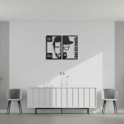 Breaking Bad "Say My Name" Metal Wall Art - 2-Piece Walter & Jesse Silhouette Home Decor