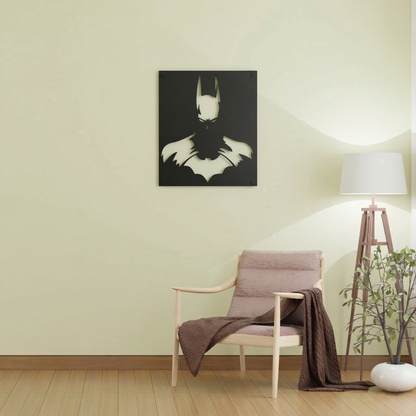 Batman Cutout Portrait Metal Wall Art - Modern Superhero Silhouette Home Decor