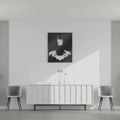 Batman Cutout Portrait Metal Wall Art - Modern Superhero Silhouette Home Decor
