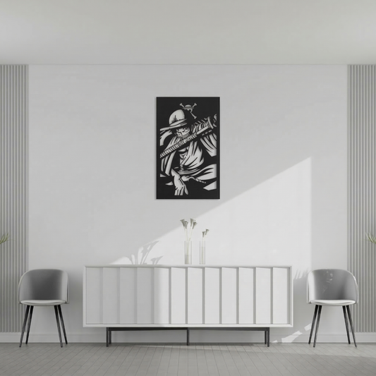 Monkey D. Luffy One Piece Metal Wall Art - Anime Silhouette Home Decor for Game Room & Bedroom