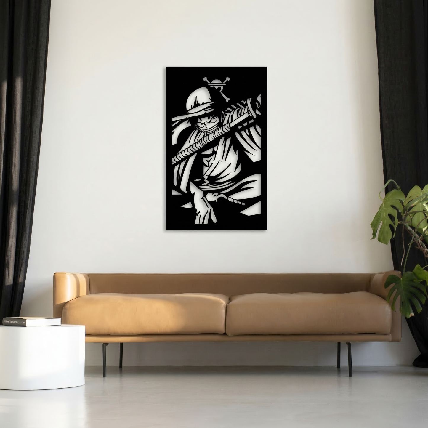 Monkey D. Luffy One Piece Metal Wall Art - Anime Silhouette Home Decor for Game Room & Bedroom
