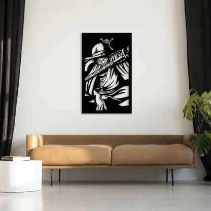 Monkey D. Luffy One Piece Metal Wall Art - Anime Silhouette Home Decor for Game Room & Bedroom